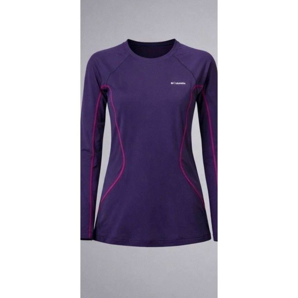 Columbia Womens Omni-Heat Base Layer Top Purple Long Sleeve XS TP‎ Thermal Shirt